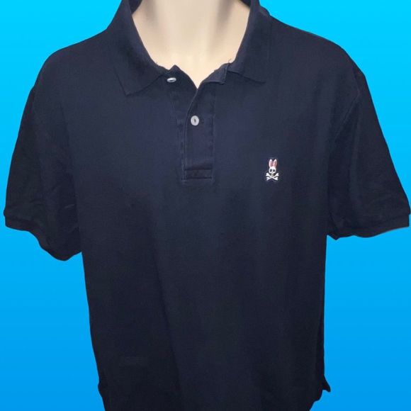 Psycho Bunny Navy Mens Classic Polo Size 6 Large - Picture 3 of 5
